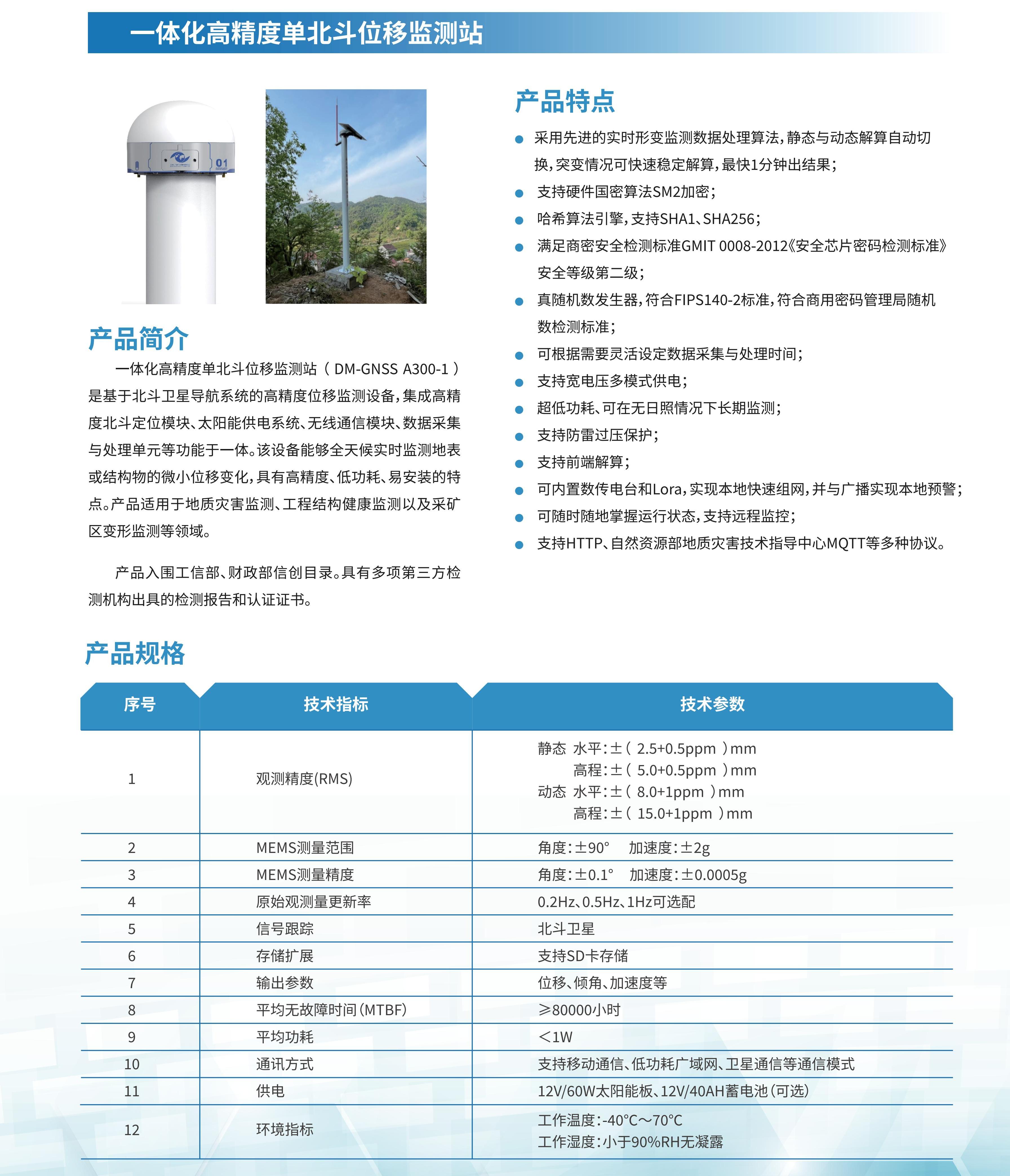 一体化高精度单北斗位移监测仪(图1)